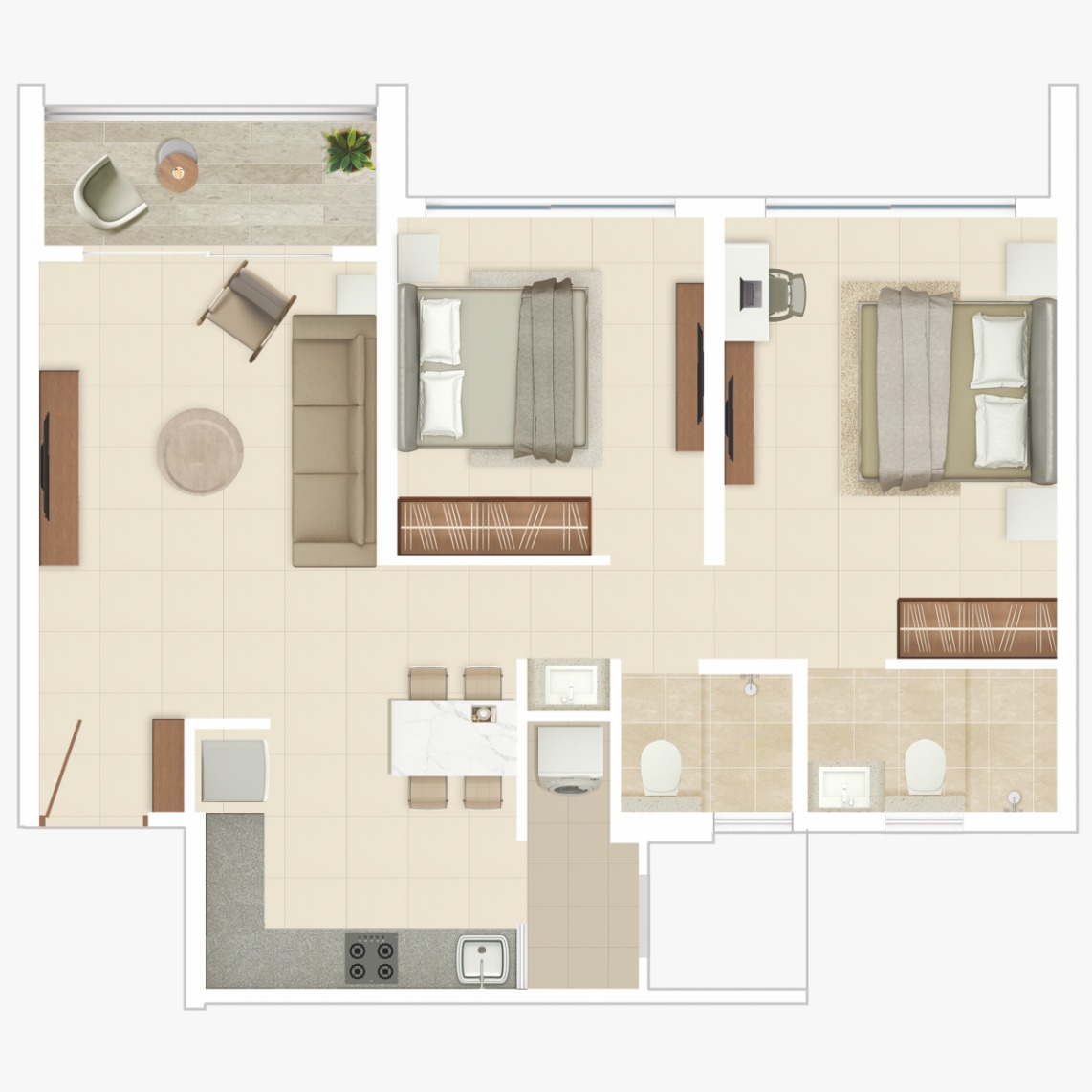 2 BHK MODULAR TOUCH SWITCH STANDARD